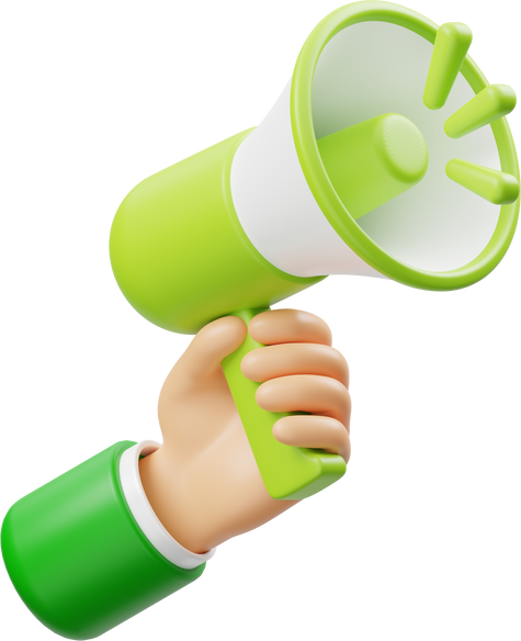 Hand Holding Megaphone 3D Icon